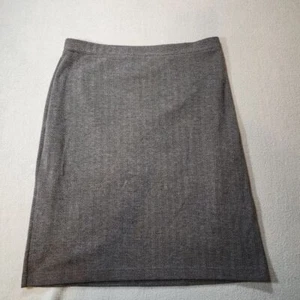 Eddie Bauer Classic Grey Gray Herringbone A Line Skirt Professional Office Wear - Bild 1 von 5