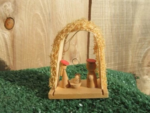 Erzgebirge Wood Nativity Scene Christmas Ornament - Picture 1 of 4