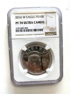 2016-W $ 100 Proof Platin Adler Gedenkmünze NGC PF70 Ultra Cameo - Bild 1 von 3