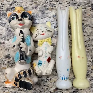 Cat Kitten Stitched & Saxophon Alan Jay Clarolyte Squeak Anthropomorphic Vintage - Picture 1 of 3