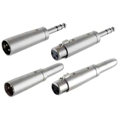 XLR Stecker Kupplung 3 polig Adapter zu Klinke 6,3mm Stecker Kupplung - Auswahl - Bild 1 von 4