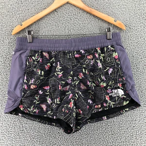 The North Face Hydrenaline Purple Flower Shorts Women's Size L - Picture 1 of 9