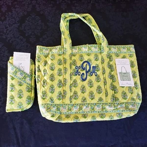 Vera Bradley Citrus Green  Blue Elephant Paisley Bag  Eyeglass Case NWT Retired  - Picture 1 of 12