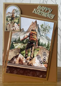 Handmade A6 Climbing Walking Themed Birthday Card - Picture 1 of 5