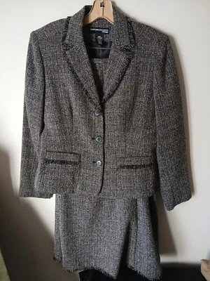 NORTON MCNAUGHTON Mujer’s Petite 10 Blazer Chaqueta 8P Falda Traje Conjunto Tweed Foto 1 de 4