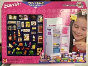Vtg 1997 Barbie Fun Fixin' Refrigerator Set Mattel NIB UNOPENED Rare #67691 NRFB - Picture 1 of 3