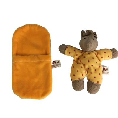 Muñeco de Bolsillo Bebé Nanchen Sonajero Terry Marrón Caballo Naranja Rojo Manzana Peluche Lovey Foto 1 de 4