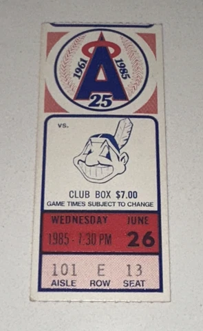 6/26/85 Indians Angels Reggie Jackson Career HR #514 MLB Ticket Stub GRAND SLAM Cover