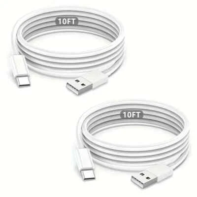 For iPhone USB-A Cable Fast Charger Type C Charging Data Cord (2 pack) 10' ea! - Image 1 of 4