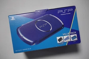 Consola PSP-3000 azul cielo azul marino value pack sistema Japón en caja - Imagen 1 de 20