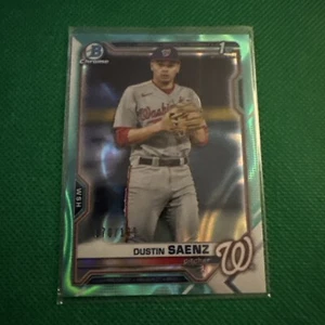 2021 Bowman Draft Dustin Saenz Chrome Aqua Lava Refractor #BDC-14 #/199 - Picture 1 of 3