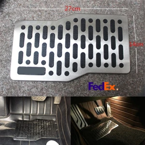 27x14CM Car Floor Mat Stainless Steel Heel Plate Pedal Carpet Foot Rest Pad Mat - Picture 1 of 12