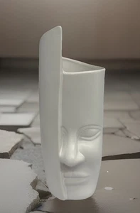 Vaso Fiori Arte Viso Vaso Ceramica Decorazione Vaso Volto Unico Alto 10” - Foto 1 di 9