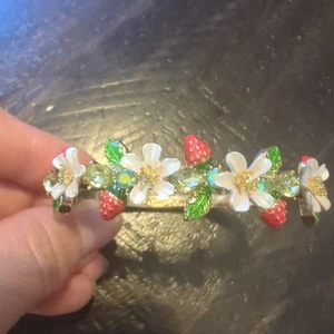 Betsey Johnson Strawberry Bangle Bracelet MSRP $58 - Picture 1 of 5