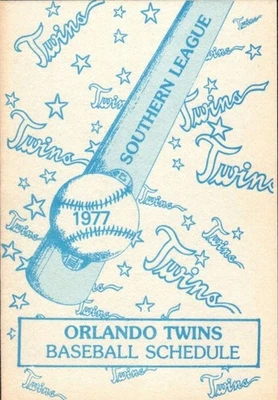 1977 Orlando Twins minor league baseball pocket schedule - ticket info - Image 1 of 3