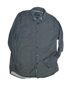 Camisa Kenneth Cole New York Para Hombre Mediana Calce Ajustado Negra Abotonada | Blanca KC - Imagen 1 de 9