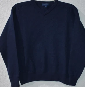 Suéter Peter Millar Niños Mediano Lana Merino Suave Azul Marino Manga Larga Cuello en V - Imagen 1 de 11