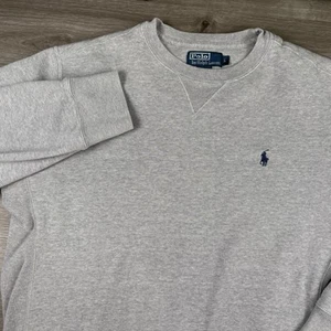 Vintage Polo Ralph Lauren Pullover Herren Gr. Large grau Rundhals meliert Fleece - Bild 1 von 15