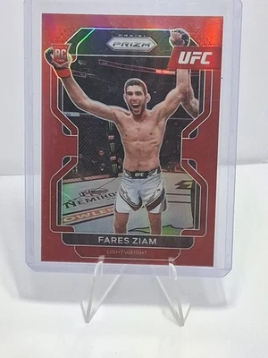 2022 Panini Prizm UFC - Fares Ziam #143 Red Prizm /299 (RC) - Image 1 of 3
