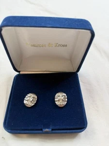 Camrose Kross Jackie Kennedy JBK Crystal Silver Earrings A080525 - Picture 1 of 5