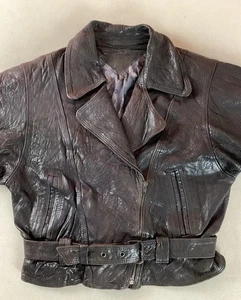 Vintage Leather Biker Jacket Motorcycle Jacket Black Sheepskin Ladies’ Size L - Picture 1 of 21