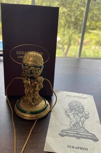 Edgar Berebi SERAPHIM Emaille Ei Ständer & Halskette in Box - Bild 1 von 4