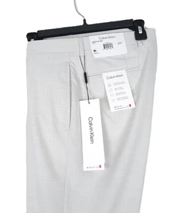 Calvin Klein Slim-Fit Stretch Dress Pants Off White Textured Solid 30x30 NWT - Picture 1 of 6