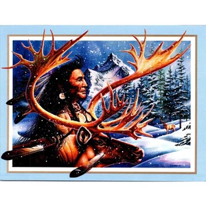 Leanin' Tree Christmas Card Native American Indian Christmas Peace by Chatelain - Picture 1 of 5
