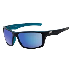 DIRTY DOG PRIMP 53375 POLARISED SUNGLASSES SAT BLACK BLUE / BLUE MIRROR - Picture 1 of 4