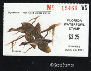 FL2 1980 Florida Duck Stamp - MNH - Pintails - Artist: Ernest Simmons - Picture 1 of 1