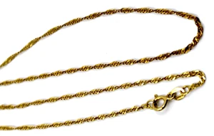 18 Karat massives Gelbgold 1,75 mm gedrehte Kette Halskette 15,75 Zoll lang Italien - Bild 1 von 7