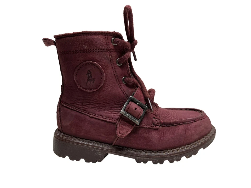 Ralph Lauren Polo Ranger HI II Niños Botas Borgoña Gamuza Talla 9.5 Foto 1 de 4