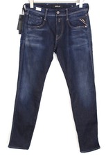 REPLAY Anbass 30/32 Men Jeans Washed Casual Denim Slim Fit Cotton Blend Stretch