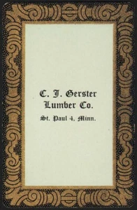 Vintage playing card C J GERSTER LUMBER CO with black border St Paul Minnesota - Picture 1 of 2