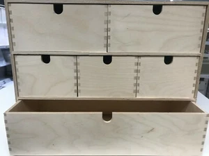 Ikea Moppe Mini Wooden Chest Of 6 Drawers,Multi Use,Storage Boxes,Jewellery Box - Picture 1 of 7