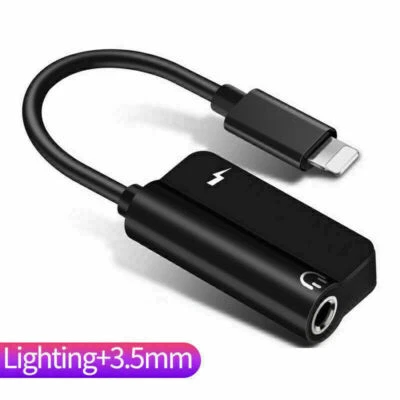 3.5mm Headphone Jack AUX Splitter Adapter and Charger for iPhone 12,11,XS,X,8,7 - Image 1 of 4