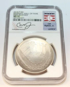 2014-P Baseball Hall of Fame  Commemorative Clad $1 Dollar NGC  [024WEJ] - Picture 1 of 5