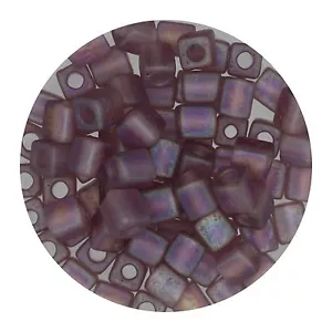 Cuentas cuadradas de vidrio Japón 4 mm cubo Miyuki mate Rb luz amatista - Imagen 1 de 2