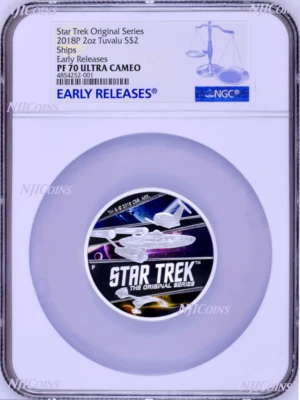 850 Mintage 2018 Star Trek The Original Series Ships 2oz Silver Coin NGC PF70 ER - Image 1 of 4