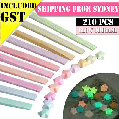 210x 24.5CM Strips Origami Folding Lucky Wish Star Paper Glow in the Dark - image 1 of 4
