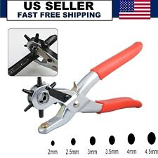 Leather Hole Punch Heavy Duty Hand Pliers Belt Holes 6 Sized Puncher Tool New