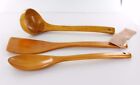 3 Piece Wood Utensil Set Kitchen Wooden Cooking Tools Spoon Spatula Mixing NEW