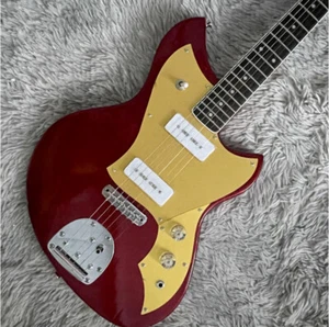 Solid Body Electric Guitar Red Sparkles Rosewood Fretboard P90 Pickups Guitar - Picture 1 of 9