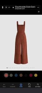 CIDER Wide Leg Corduroy Jumpsuit Burnt Orange Sz XL NWT - Picture 1 of 8