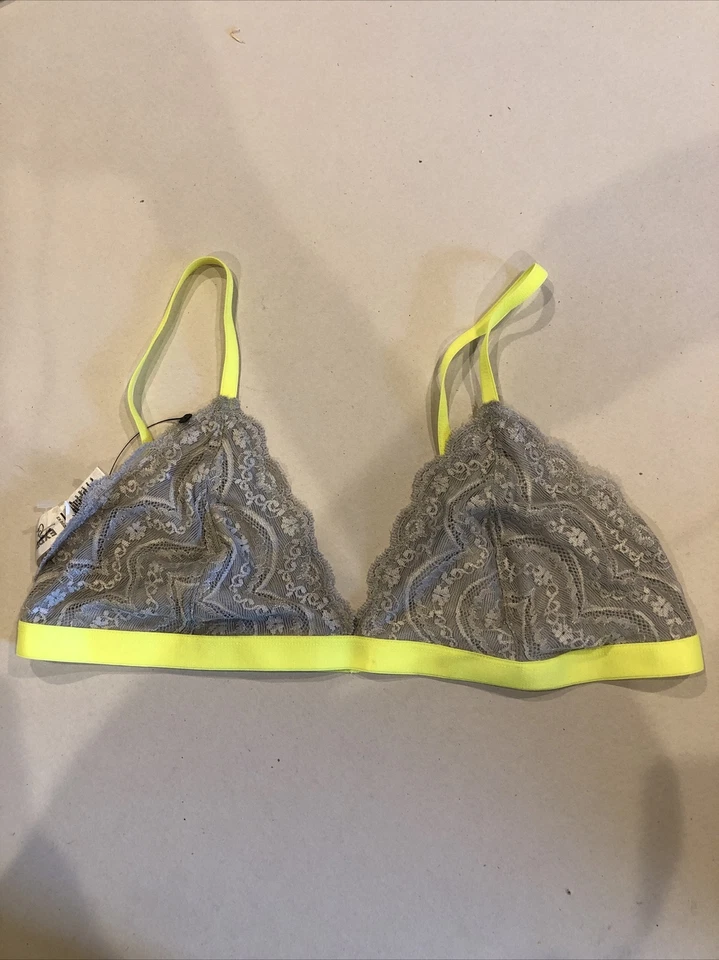 Sujetador Express Talla L Encaje Gris Y Verde Foto 1 de 4