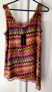 Sara Campbell Sleeveless Multicolor Blouse Size Small - Picture 1 of 5