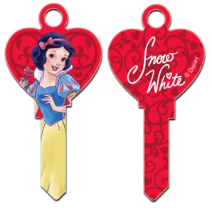 👸 DISNEY  SNOW WHITE HEART SHAPE  👸 House Key Blank for Kwikset KW1 KW10 KW11 - Picture 1 of 1