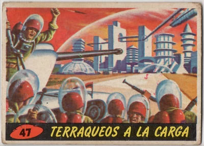 MARTE ATACA MARS ATTACK ARGENTINA SPANISH #47 1966 GUM CARD ALIEN UFO STANI - Image 1 of 2