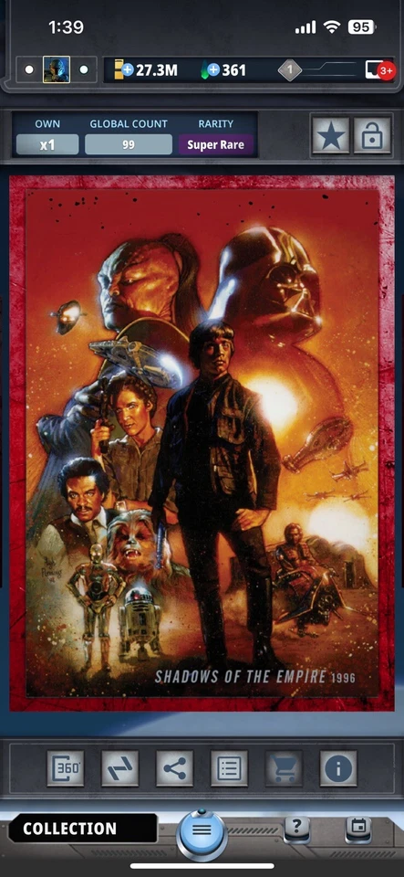 Topps Star Wars Digital Card Trader Red Evolution: Comics Shadows Insert - Image 1 of 1