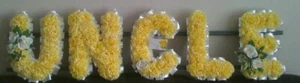Uncle Artificial Silk Funeral Flower Any 5 Letter Name Wreath Tribute Memorial - Picture 1 of 8
